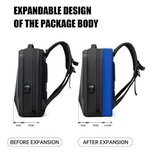 Waterproof Shell Anti-Theft Laptop Backpack with USB Charging Port