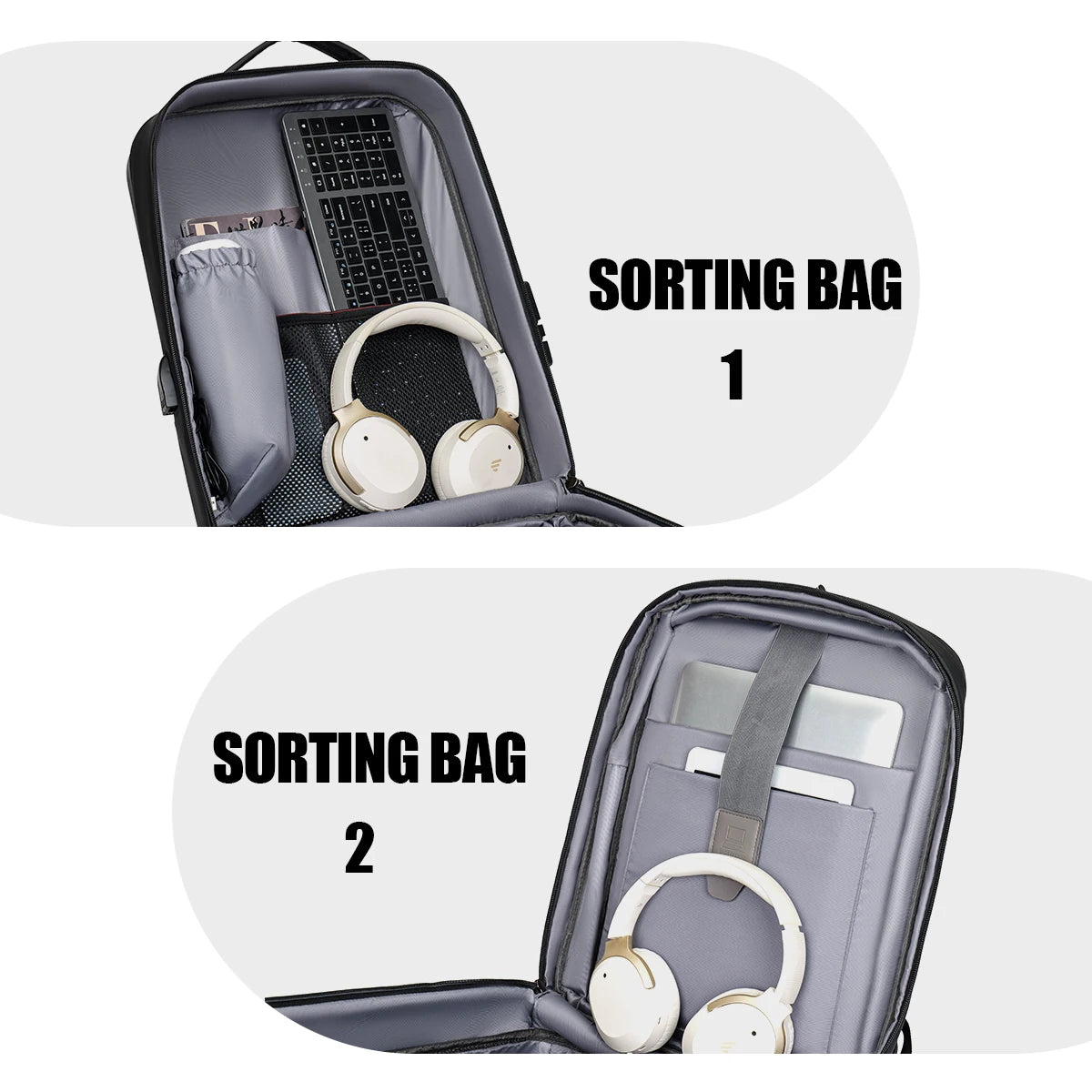 Waterproof Shell Anti-Theft Laptop Backpack with USB Charging Port