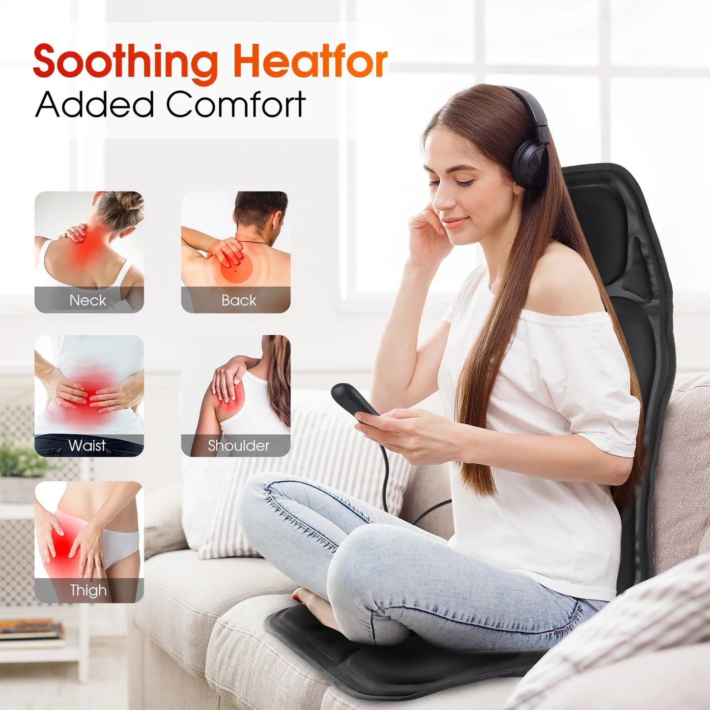 Full Body Massage Cushion with Heat for Home, Office & Car