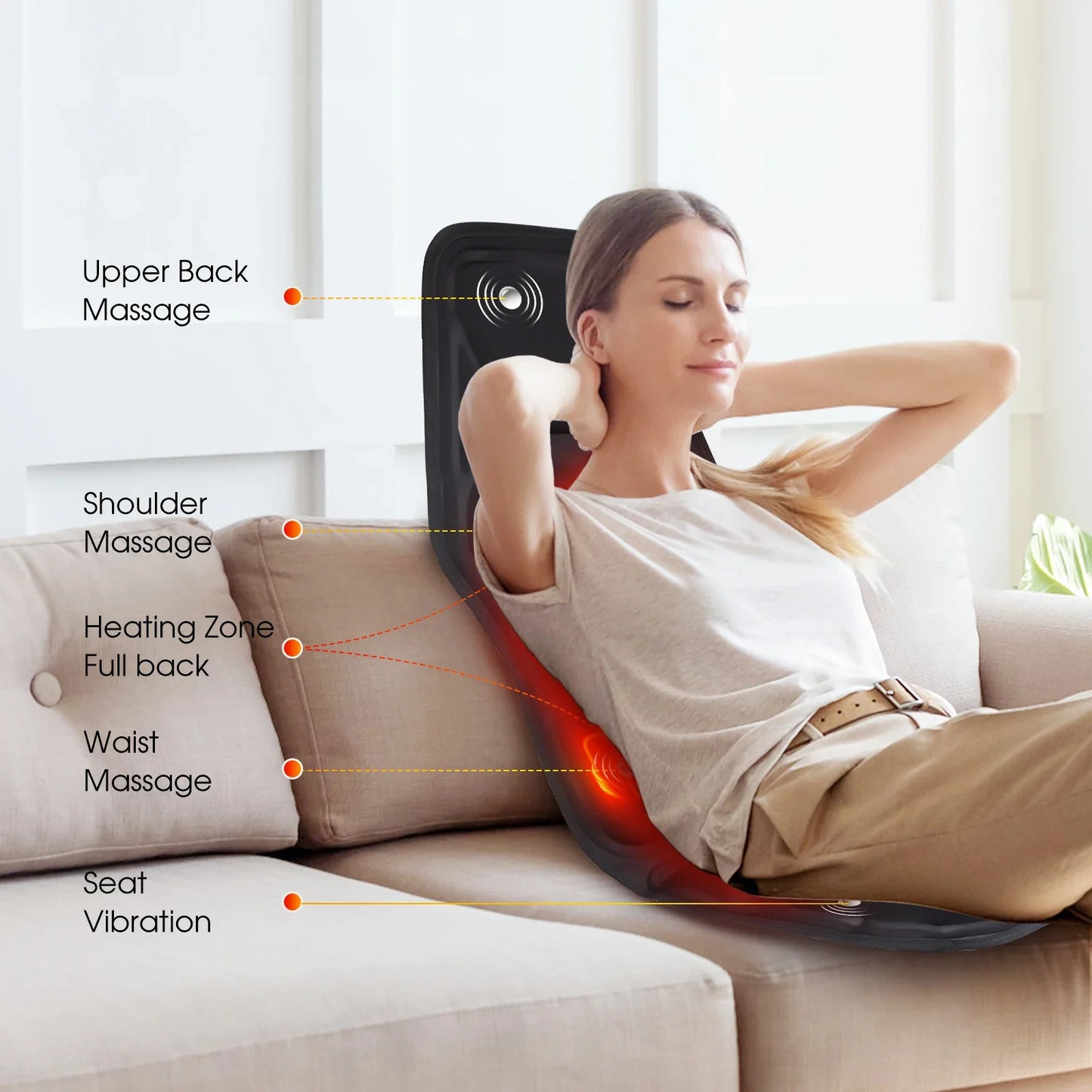 Full Body Massage Cushion with Heat for Home, Office & Car