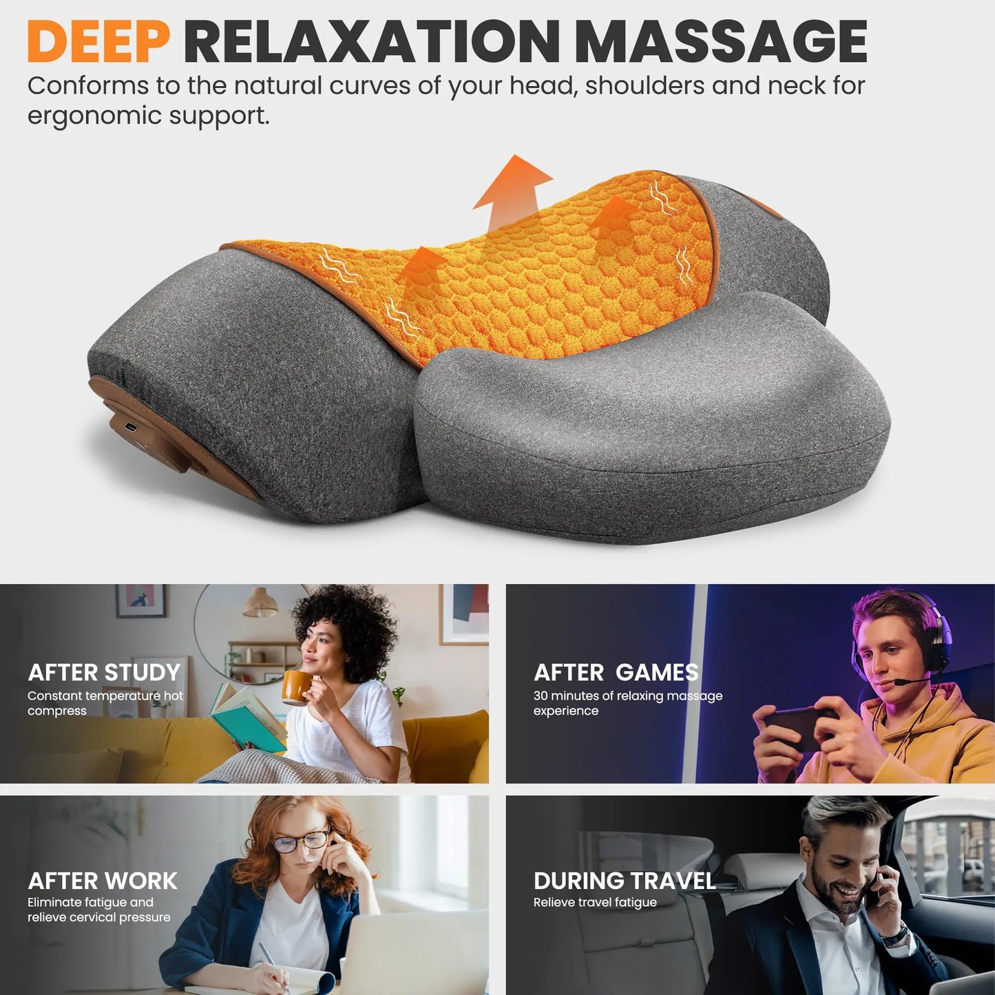 Electric Neck Heating & Vibration Cervical Support Pillow