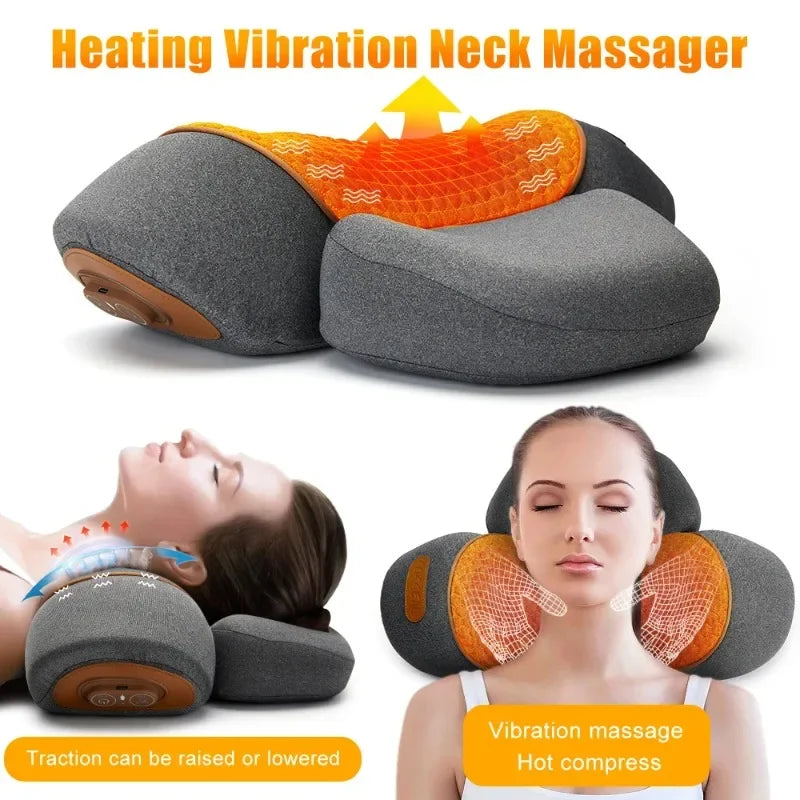 Electric Neck Heating & Vibration Cervical Support Pillow