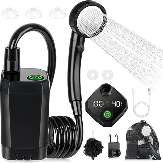 Portable Rechargeable Camping Shower with LED Display