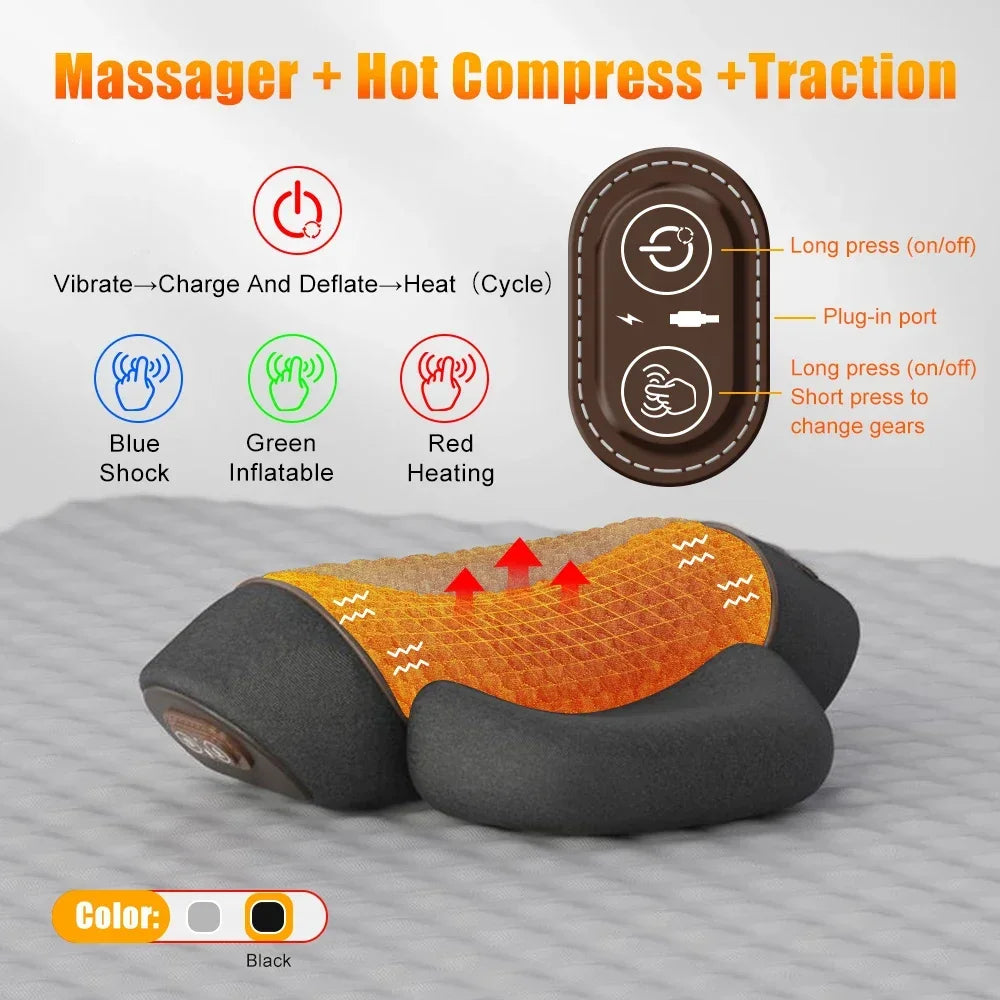 Electric Neck Heating & Vibration Cervical Support Pillow