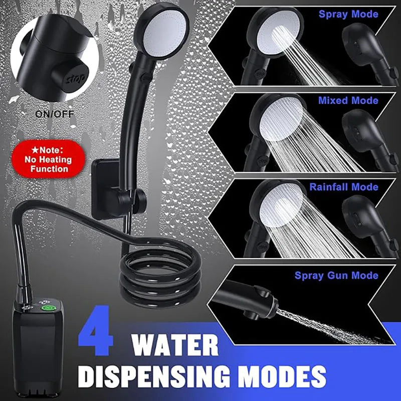 Portable Rechargeable Camping Shower with LED Display