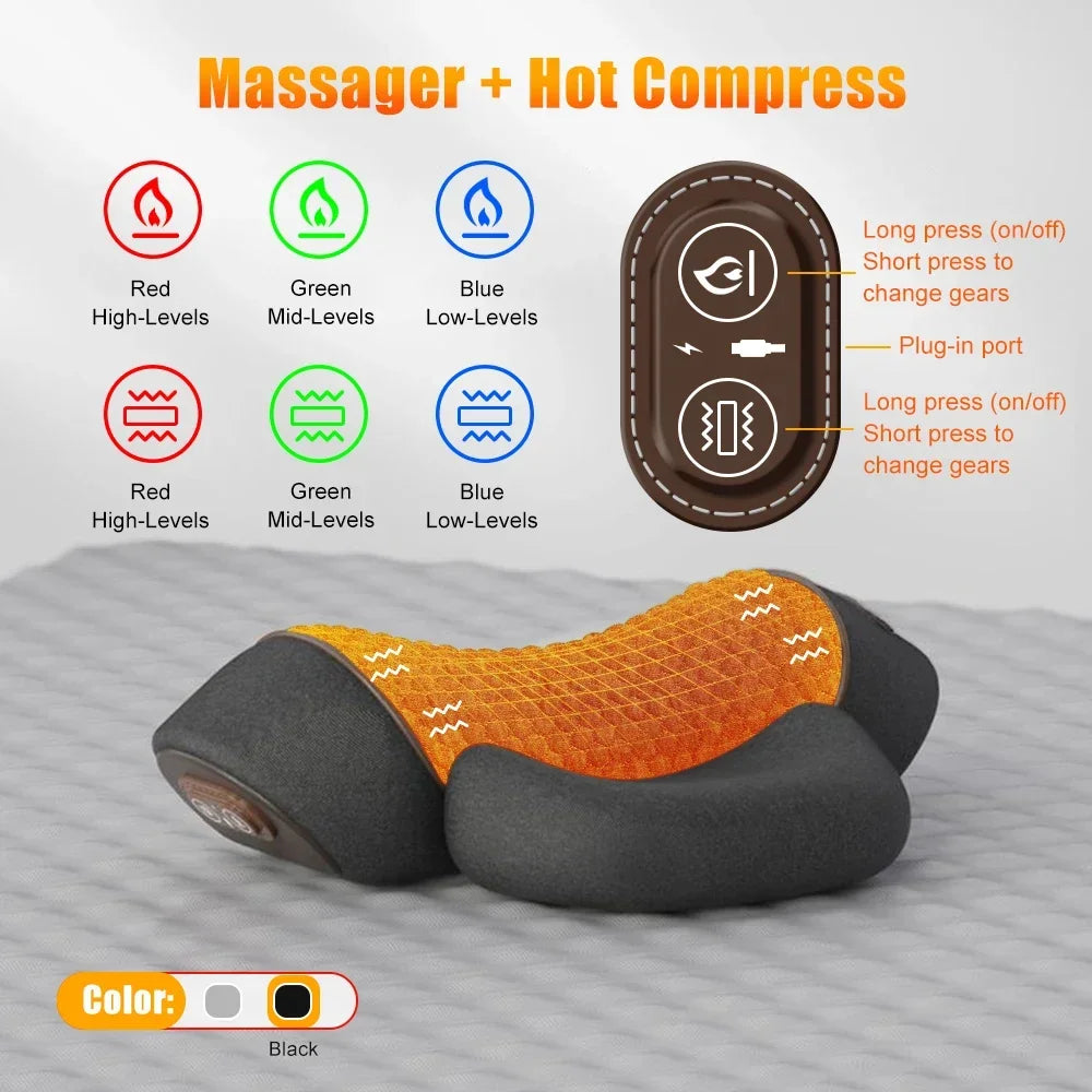 Electric Neck Heating & Vibration Cervical Support Pillow